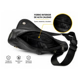 Mochila bandolera negra impermeable con broche metálico de liberación rápida — imagen 3 de 6