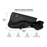 Mochila bandolera negra impermeable con broche metálico de liberación rápida — imagen 4 de 6