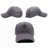 Gorra táctica con bordado de calavera y panel de malla en color negro — imagen 2 de 10