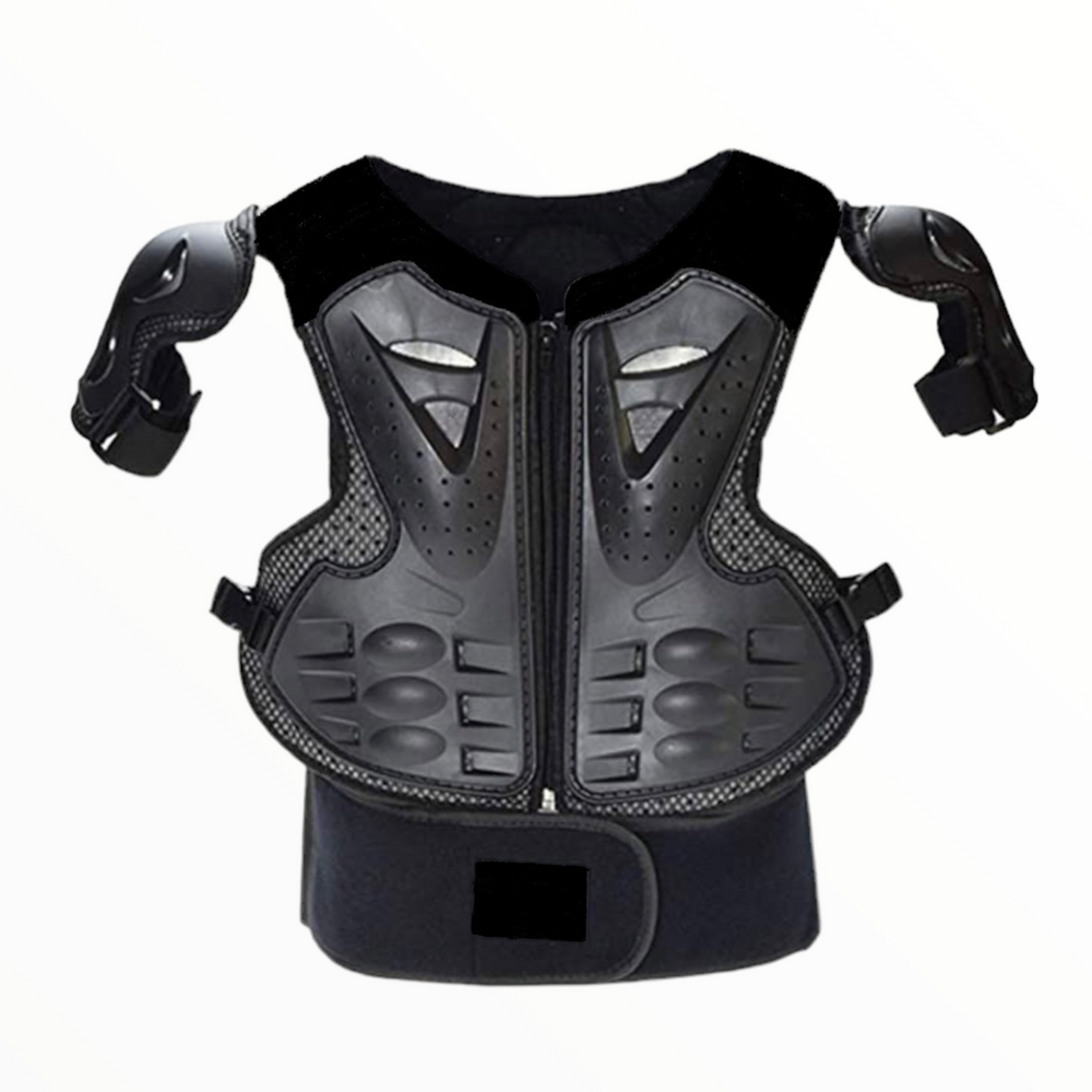 Chaleco tipo armadura para motocross y paintball, color negro