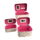 Set de 3 estuches organizadores para maquillaje en plástico y tela — imagen 2 de 5