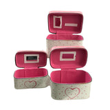 Set de 3 estuches organizadores para maquillaje en plástico y tela — imagen 4 de 5