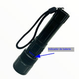 Lámpara LED T9 táctica con zoom, luz COB lateral y batería 18650 — imagen 2 de 4