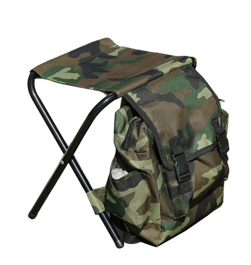 Mochila con silla plegable integrada para camping y senderismo