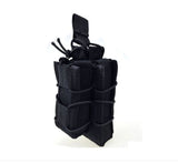 Porta cargador doble ajustable en negro y verde para cinturón táctico — imagen 1 de 3