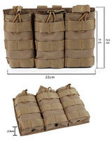 Porta cargador triple negro con montaje sistema molle para chaleco — imagen 3 de 4