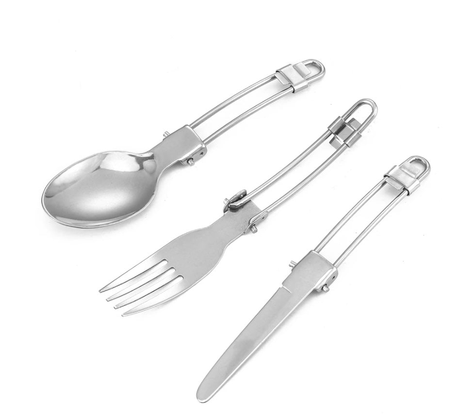 Cubiertos plegables compactos para camping y senderismo