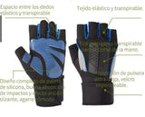 Guante de medio dedo de uso rudo en negro y naranja — imagen 3 de 3
