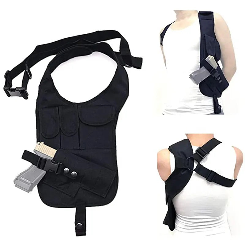 Funda de hombro oculta color negro para porte de pistola