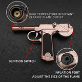 Encendedor de antorcha recargable con diseño decorativo de pistola — imagen 2 de 3