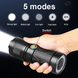 Linterna LED con luz COB trasera y función power bank para emergencias — imagen 1 de 6