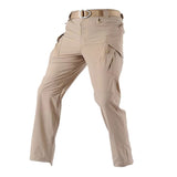 Pantalón elástico de nylon y spandex en caqui y negro — imagen 1 de 6