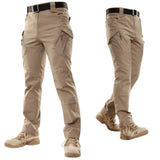 Pantalón elástico de nylon y spandex en caqui y negro — imagen 3 de 6