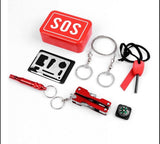 Kit de supervivencia SOS con multiherramienta, linterna LED, pedernal y brújula — imagen 6 de 6
