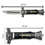 Navaja plegable EDC con grabado de cabeza de toro en el mango — imagen 2 de 3