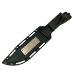 Cuchillo con funda plástica que integra brújula, pedernal y afilador — imagen 2 de 2