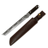 Cuchillo largo estilo tanto japonés de 45 cm con funda café — imagen 2 de 5