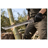 Cuchillo largo estilo tanto japonés de 45 cm con funda café — imagen 3 de 5