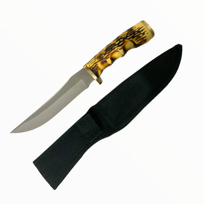 Cuchillo de hoja fija con funda para actividades de camping