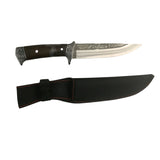 Cuchillo de 18 cm con mango grabado y funda con cubierta de madera — imagen 2 de 3