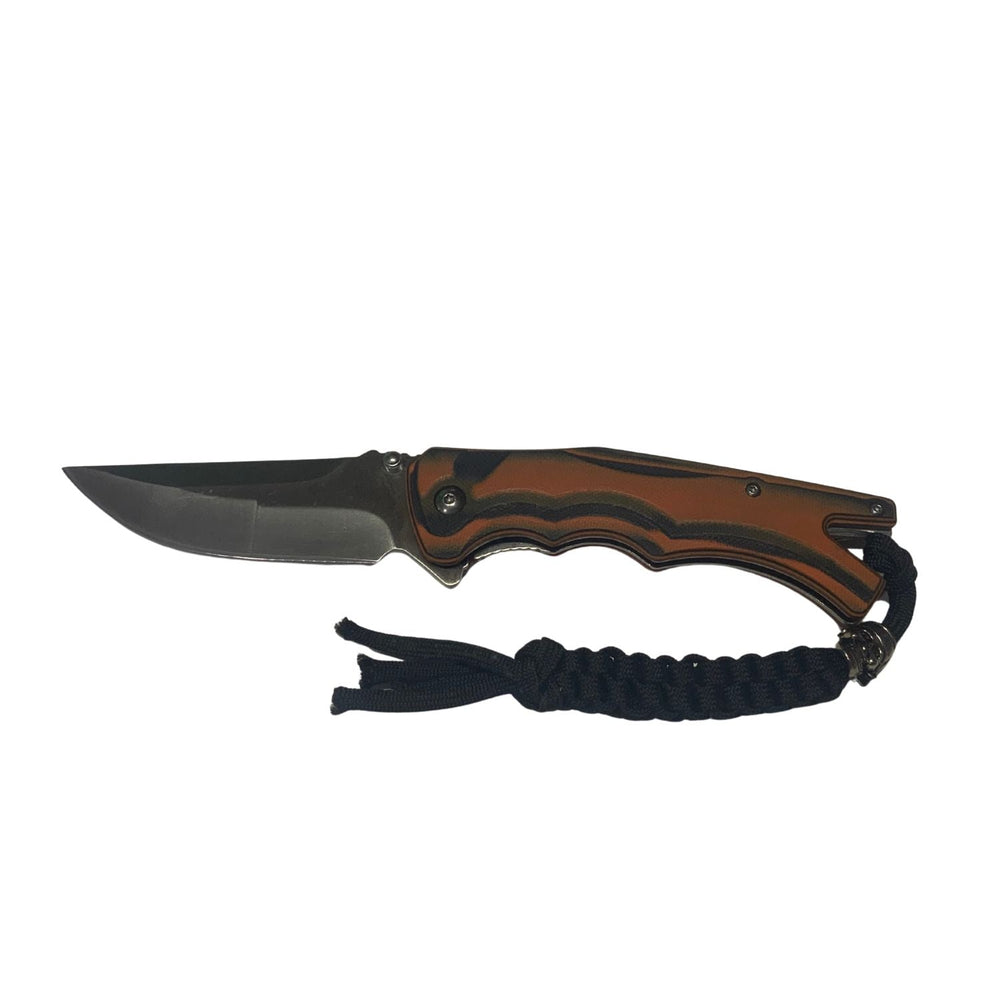 Navaja plegable táctica de acero inoxidable con corta soga y clip metálico