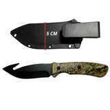 Cuchillo táctico de 21 cm con hoja negra y funda camuflaje — imagen 2 de 4