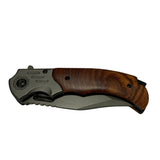 Navaja outdoor con hoja clip point y mango de madera — imagen 2 de 4