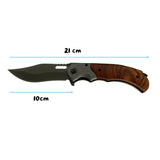 Navaja outdoor con hoja clip point y mango de madera — imagen 4 de 4