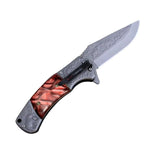 Navaja plegable de 21 cm con hoja clip point grabada con diseños de fauna — imagen 3 de 4