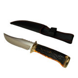 Cuchillo curvo artesanal de 26 cm con mango decorado con relieve de dragón — imagen 2 de 4