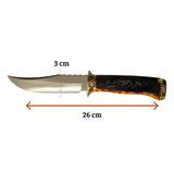 Cuchillo curvo artesanal de 26 cm con mango decorado con relieve de dragón — imagen 3 de 4