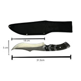 Cuchillo de hoja curva de 18 cm en acero inoxidable con funda — imagen 2 de 3