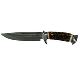 Cuchillo de caza bowie de 30 cm con triple canal y funda artesanal — imagen 1 de 3