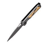 Daga EDC plegable con hoja drop point y mango con inserciones de madera — imagen 6 de 6