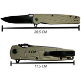 Navaja outdoor plegable de mango khaki texturizado — imagen 2 de 2