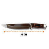 Cuchillo bowie EDC de 33 cm con mango de madera y funda — imagen 3 de 3