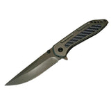 Navaja de apertura frontal OTF con hoja spear point y mango antideslizante — imagen 1 de 4