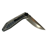 Navaja de apertura frontal OTF con hoja spear point y mango antideslizante — imagen 2 de 4