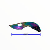 Navaja plegable compacta de 12 cm con hoja drop point y acabado tipo arcoíris — imagen 2 de 2