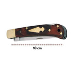 Navaja plegable de 20 cm con mango tipo madera y detalles decorativos — imagen 2 de 5