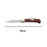 Navaja plegable de 20 cm con mango tipo madera y detalles decorativos — imagen 3 de 5