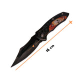 Navaja plegable de 16 cm con grabado de calavera 3D y hoja antirreflejante — imagen 3 de 4