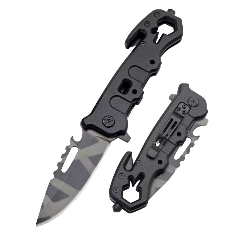 Navaja táctica plegable camuflada de 22 cm con clip