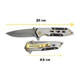 Navaja plegable profesional de 20 cm con detalles dorados y clip — imagen 2 de 5