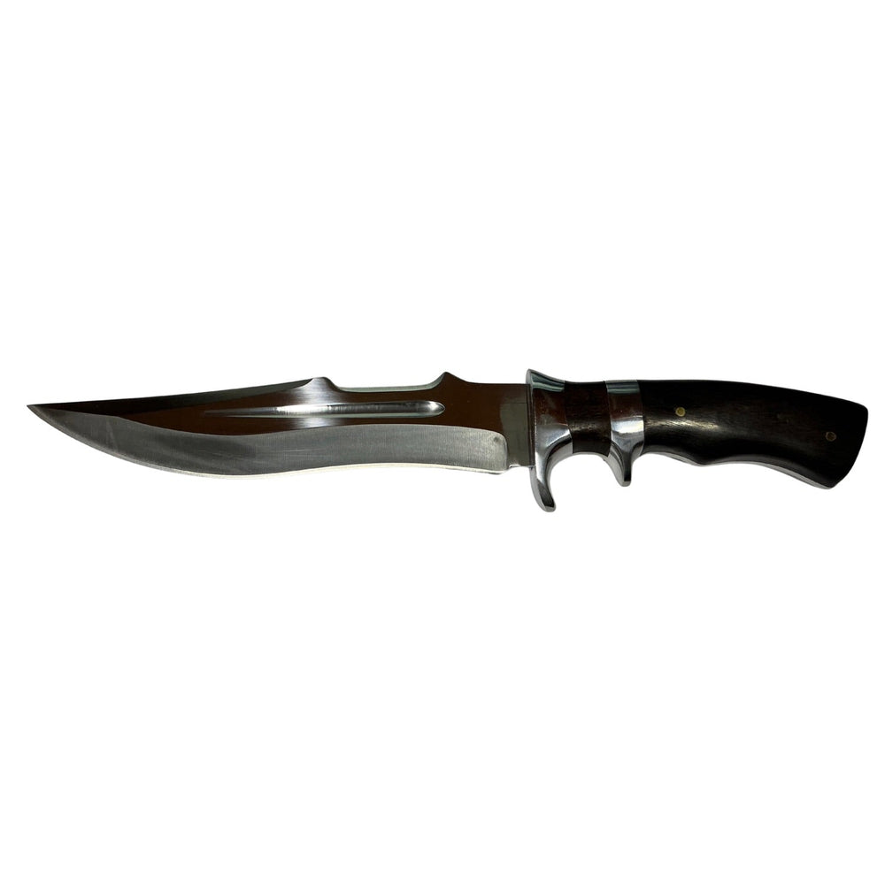 Cuchillo bowie con guarda para el dedo y funda resistente