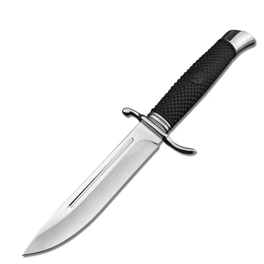 Cuchillo táctico militar compacto con hoja fija y funda