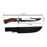 Cuchillo de supervivencia de 34 cm con mango tipo madera y funda — imagen 2 de 4