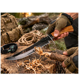 Cuchillo de supervivencia de 34 cm con mango tipo madera y funda — imagen 4 de 4