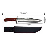 Cuchillo bowie de 39 cm con sierra en el lomo y funda — imagen 4 de 5