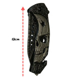 Navaja táctica con relieve de calavera, rompevidrios y corta soga — imagen 4 de 4